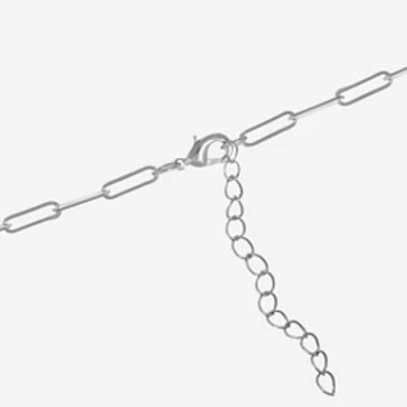 Hollywood Sensation Silver Plated Paperclip Chain Link Necklace - Picture 2 of 4